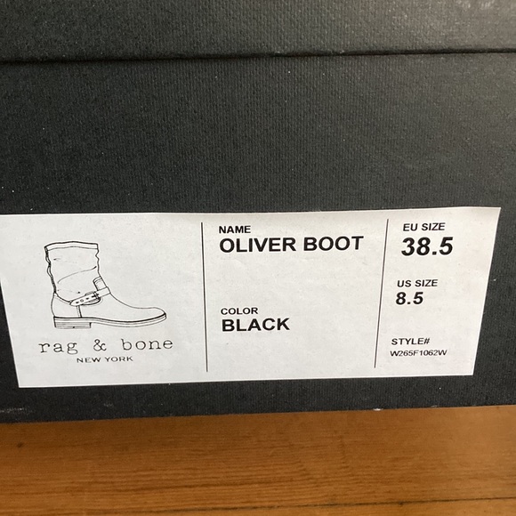 Women's Rag & Bone moto Oliver Boot size eu 38.5 us 8.5 black - Picture 6 of 11
